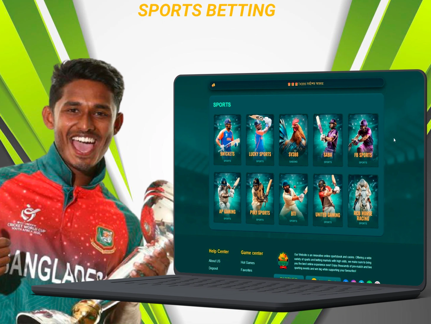 The top sports are available to you on the TK999 platform for you to bet on